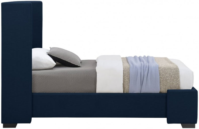 Oxford Linen Textured Twin Bed (3 Boxes) Blue - Gate FurnitureTwin Bed