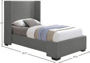 Oxford Linen Textured Twin Bed (3 Boxes) Grey - Gate FurnitureTwin Bed