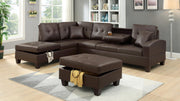 Pablo Brown Sectional With Ottoman - Gate FurnitureSectional