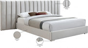 Pablo Velvet King Bed Cream - Gate FurnitureKing Bed