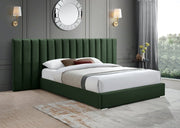Pablo Velvet King Bed Green - Gate FurnitureKing Bed