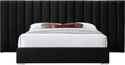 Pablo Velvet Queen Bed Black - Gate FurnitureQueen Bed