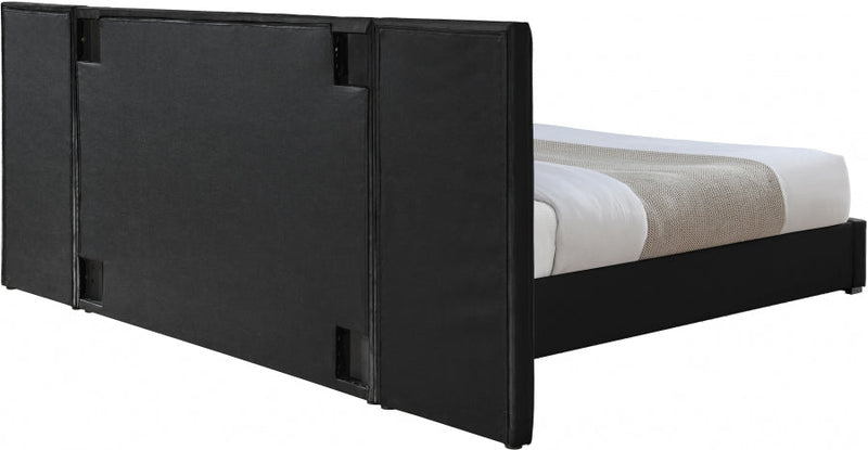 Pablo Velvet Queen Bed Black - Gate FurnitureQueen Bed