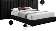 Pablo Velvet Queen Bed Black - Gate FurnitureQueen Bed
