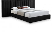 Pablo Velvet Queen Bed Black - Gate FurnitureQueen Bed