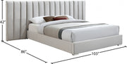 Pablo Velvet Queen Bed Cream - Gate FurnitureQueen Bed