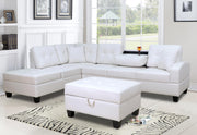 Pablo White Sectional With Ottoman - Gate FurnitureSectional