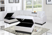 Pablo White Sectional With Ottoman - Gate FurnitureSectional