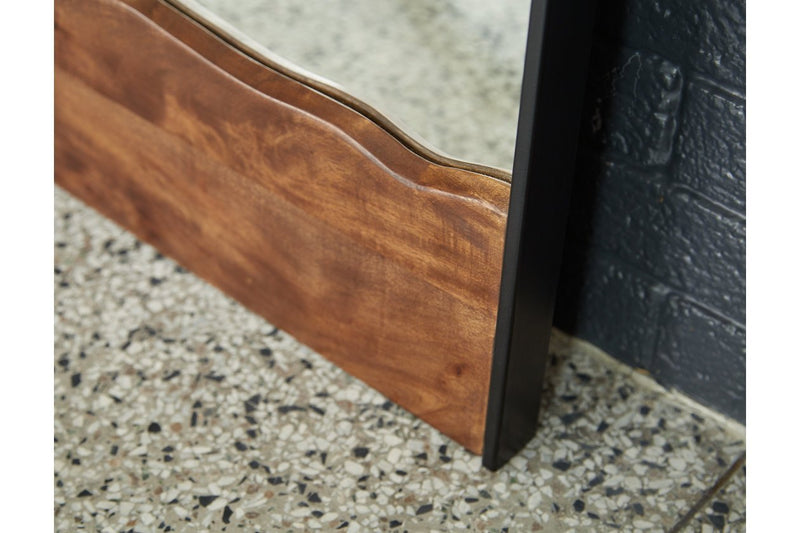 Panchali Brown/Black Floor Mirror - Gate FurnitureMirror