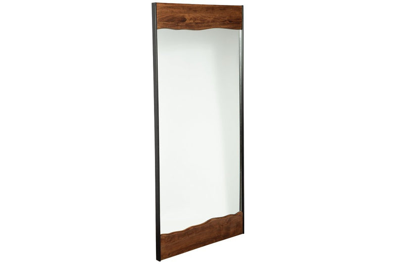 Panchali Brown/Black Floor Mirror - Gate FurnitureMirror