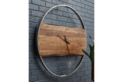 Panchali Brown/Silver Finish Wall Clock - Gate FurnitureOther Products