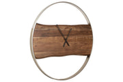 Panchali Brown/Silver Finish Wall Clock - Gate FurnitureOther Products