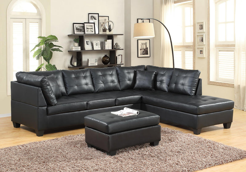 Papaver Black Sectional With Ottoman - Gate FurnitureSectional