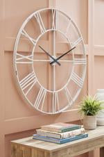 Paquita Antique White Wall Clock - A8010238 - Gate Furniture