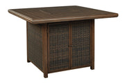 Paradise Trail Medium Brown Bar Table with Fire Pit - Gate FurnitureOutdoor Table
