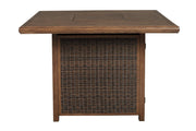 Paradise Trail Medium Brown Bar Table with Fire Pit - Gate FurnitureOutdoor Table