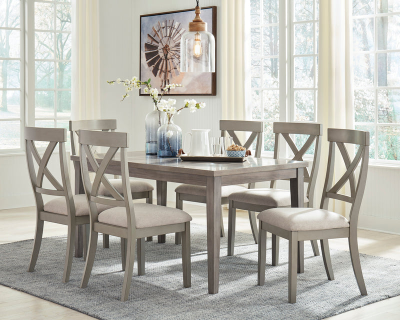 Parellen Beige/Gray Rectangular Dining Set - Gate FurnitureDining Room Set
