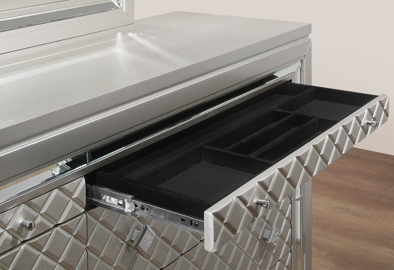 Paris Champagne King Bed Group With Led - Gate FurnitureKing Bed