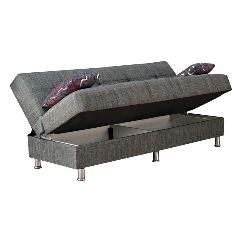 Paris Gray 75 in. Convertible Sleeper Sofa in Gray with Storage - Gate FurnitureSleeper Sofa