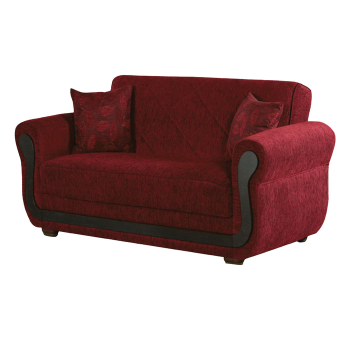 Parkave 67 in. Convertible Sleeper Loveseat in Red with Storage - LS-PARKAVE - Gate Furniture
