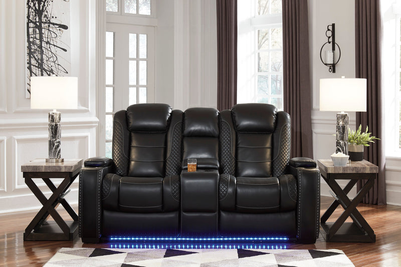 Party Time Power Reclining Loveseat with Console - Gate FurniturePower Reclining Loveseat