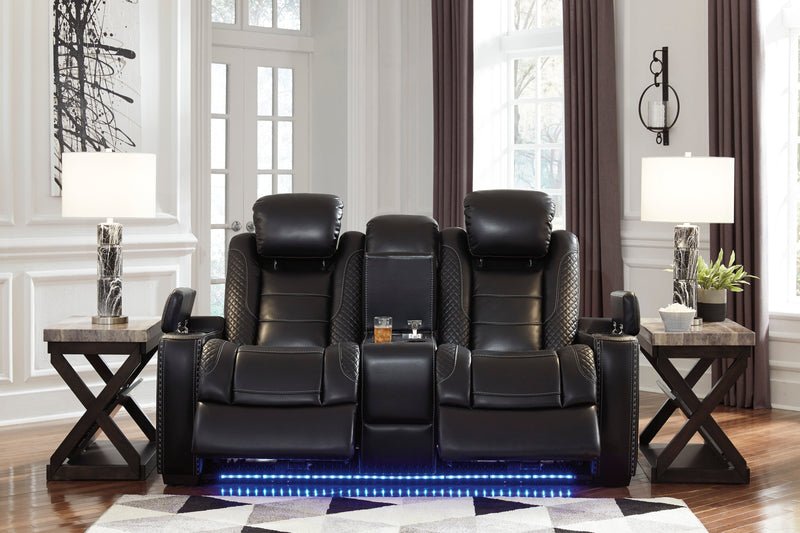 Party Time Power Reclining Loveseat with Console - Gate FurniturePower Reclining Loveseat