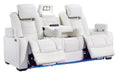 Party Time Power Reclining White Sofa - 3700415 - Gate Furniture