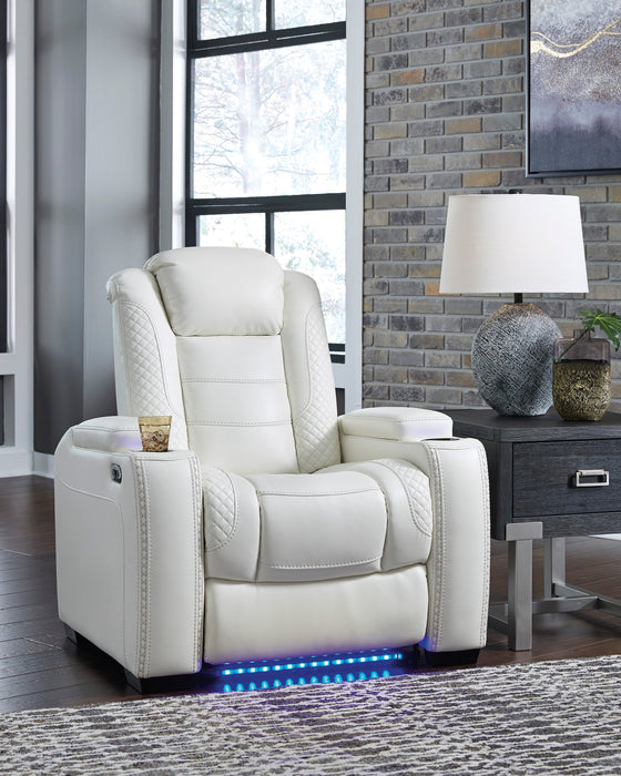 Party Time Power White Recliner - 3700413 - Gate Furniture