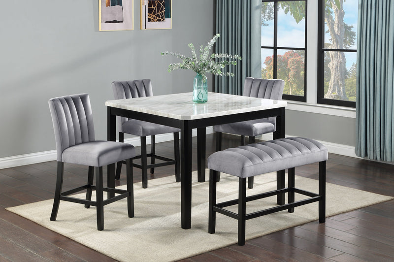 Pascal Black/Gray Square Counter Height Dining Set - Gate FurnitureCounter Height Set