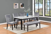 Pascal Gray/White Marble - Top Dining Set - Gate FurnitureDining Room Set