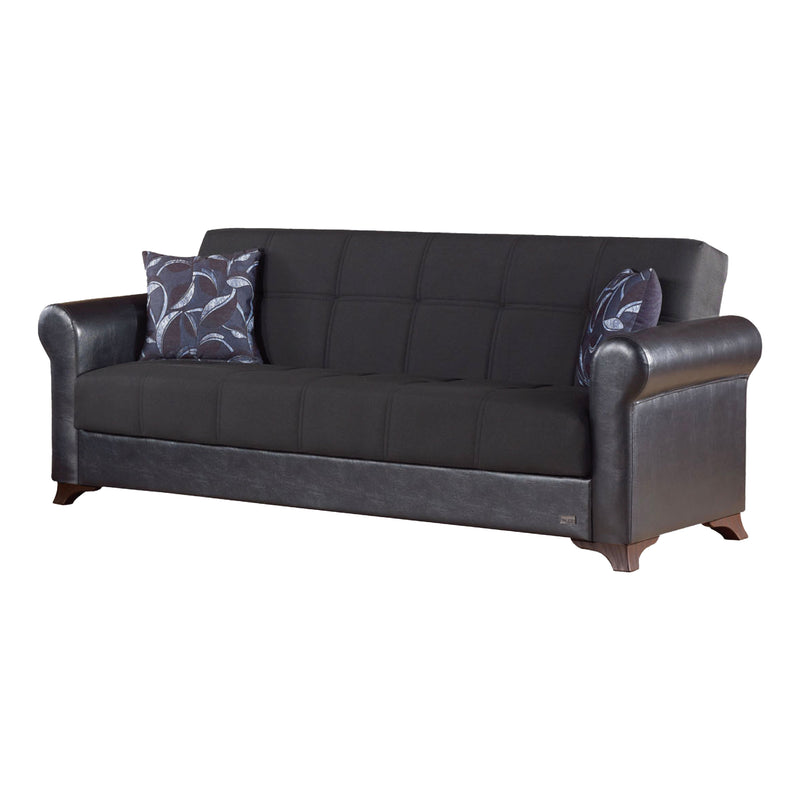 Passaic 90 in. Convertible Sleeper Sofa in Black with Storage - Gate FurnitureSleeper Sofa