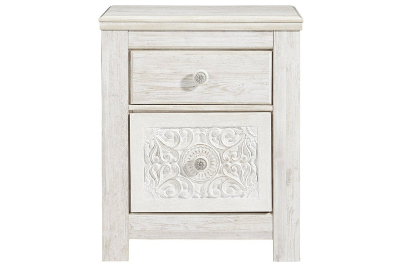 Paxberry Whitewash Nightstand - Gate FurnitureNightstand
