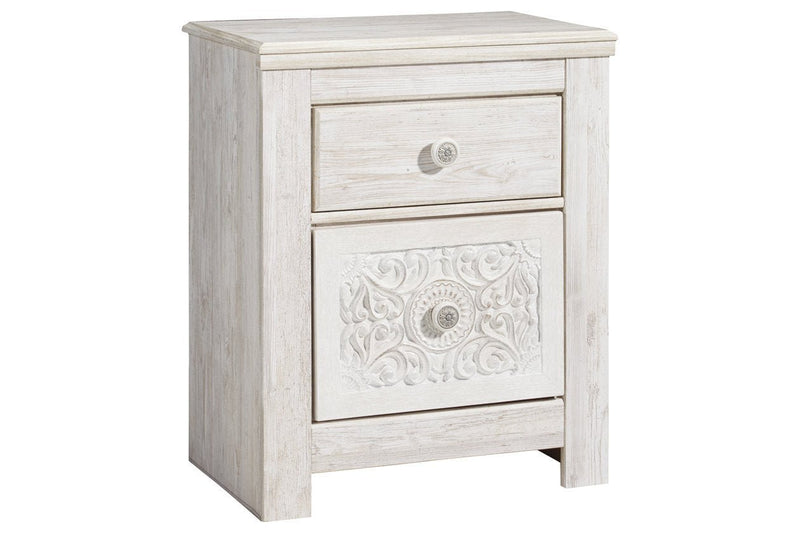 Paxberry Whitewash Nightstand - Gate FurnitureNightstand