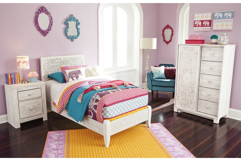 Paxberry Whitewash Nightstand - Gate FurnitureNightstand