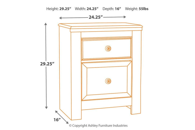 Paxberry Whitewash Nightstand - Gate FurnitureNightstand