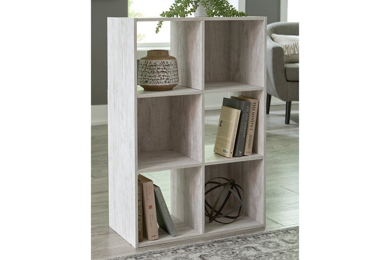 Paxberry Whitewash Six Cube Organizer - Gate FurnitureBookcases