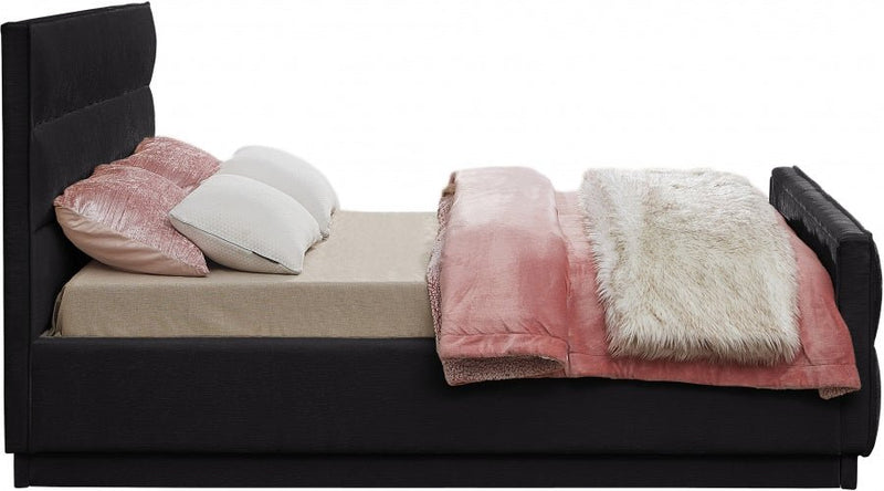 Paxton Chenille Fabric Full Bed (3 Boxes) Black - PaxtonBlack-F