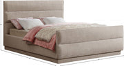 Paxton Chenille Fabric King Bed (3 Boxes) Beige - Gate FurnitureKing Bed