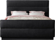 Paxton Chenille Fabric King Bed (3 Boxes) Black - Gate FurnitureKing Bed