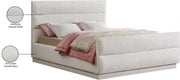 Paxton Chenille Fabric King Bed (3 Boxes) Cream - Gate FurnitureKing Bed