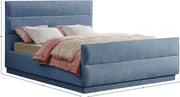 Paxton Chenille Fabric King Bed (3 Boxes) Light Blue - Gate FurnitureKing Bed