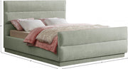Paxton Chenille Fabric King Bed (3 Boxes) Mint - Gate FurnitureKing Bed