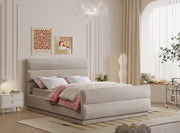 Paxton Chenille Fabric Queen Bed (3 Boxes) Beige - Gate FurnitureQueen Bed