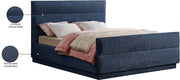 Paxton Chenille Fabric Queen Bed (3 Boxes) Blue - Gate FurnitureQueen Bed