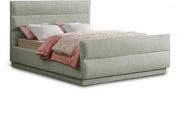 Paxton Chenille Fabric Queen Bed (3 Boxes) Mint - Gate FurnitureQueen Bed