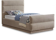 Paxton Chenille Fabric Twin Bed (3 Boxes) Beige - Gate FurnitureTwin Bed