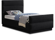 Paxton Chenille Fabric Twin Bed (3 Boxes) Black - Gate FurnitureTwin Bed