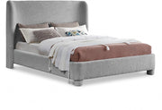 Penny Boucle Fabric King Bed Grey - Gate FurnitureKing Bed