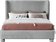 Penny Boucle Fabric King Bed Grey - Gate FurnitureKing Bed