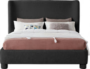 Penny Boucle Fabric Queen Bed Black - Gate FurnitureQueen Bed